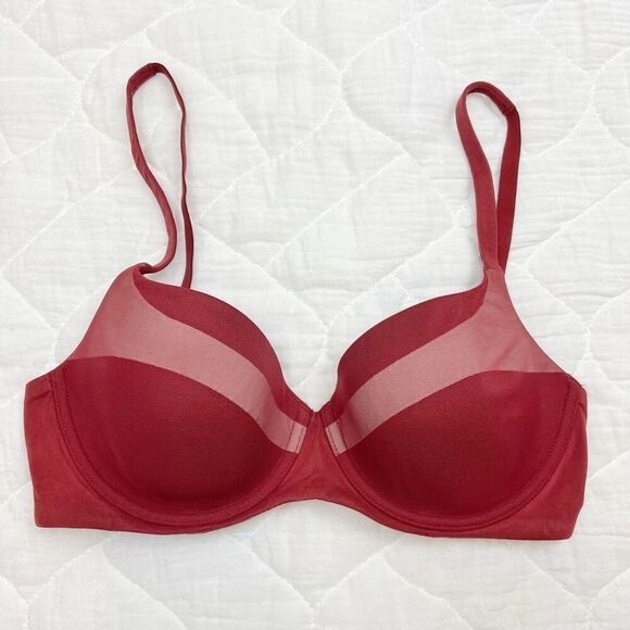 Victoria's Secret Women's Lined Demi Bra Red 34D T-Shirt Style - Picture 2 of 8